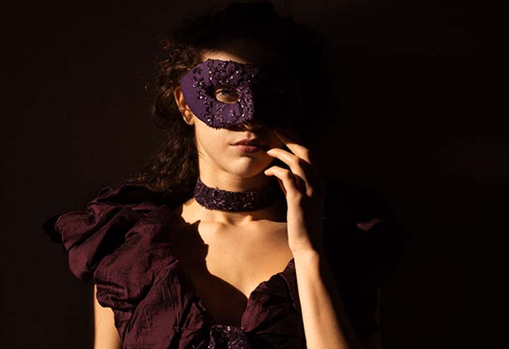 purple fabric mask